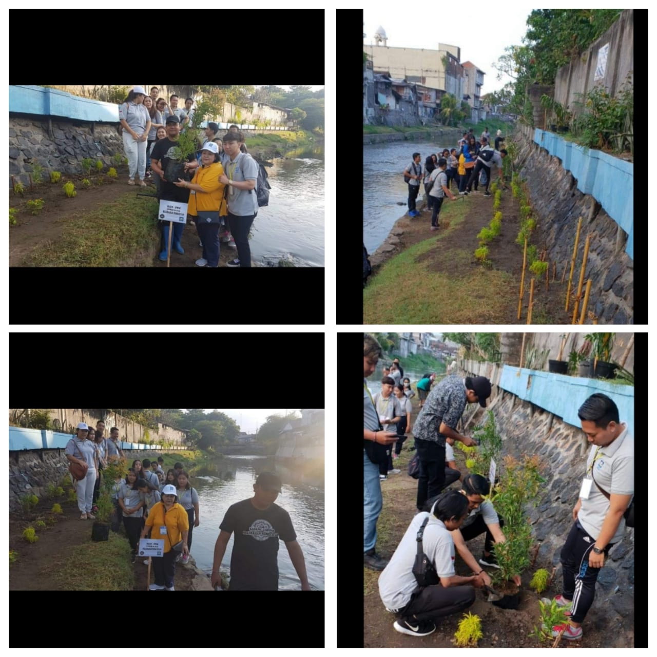 Kegiatan gotong royong bersama warga dan mahasiswa KKN Universitas Warmadewa 