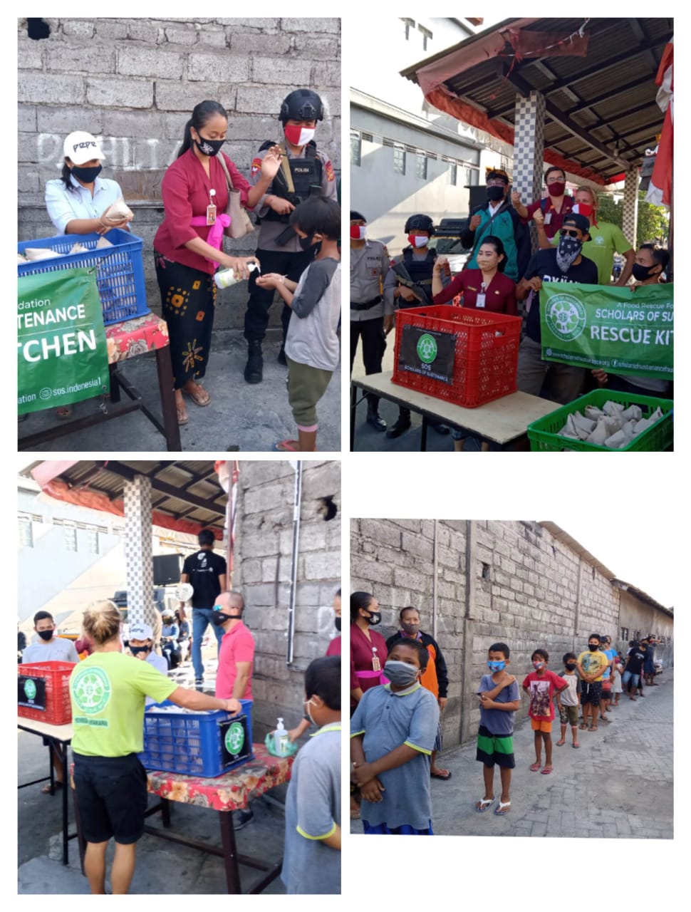 Kelurahan Pemecutan Bekerjasama Dengan Scholars Of Sustenance Rescue Kitchen Membagikan Nasi Bungkus Gratis Kepada Masyarakat